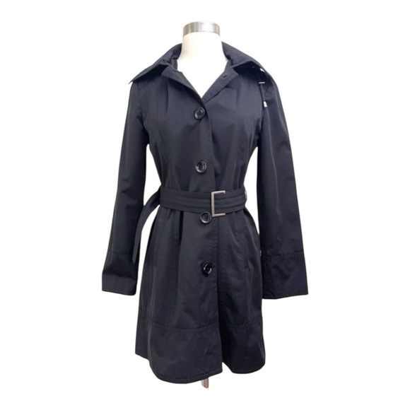 Michael Kors Black All Weather Trench Coat Size Large - Picture 15 of 15